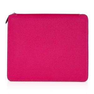 Hermes e-Zip iPad Notebook Cover Rose Tyrien Epsom New